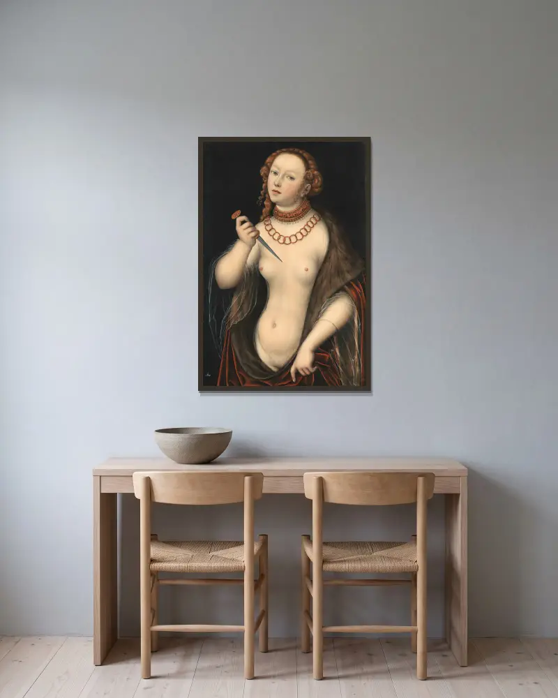 Lucretia, 1525, Lucas Cranach the Elder v rámu na stěně