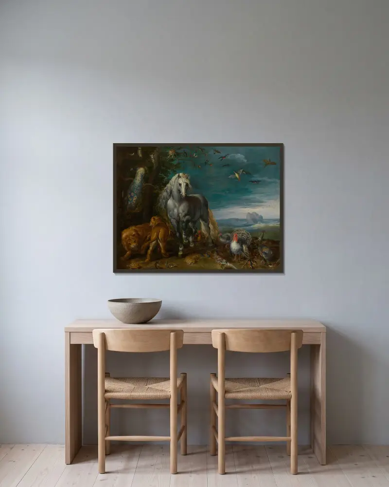 Arka Noego, Jan Van Kessel The Elder w ramie na ścianie
