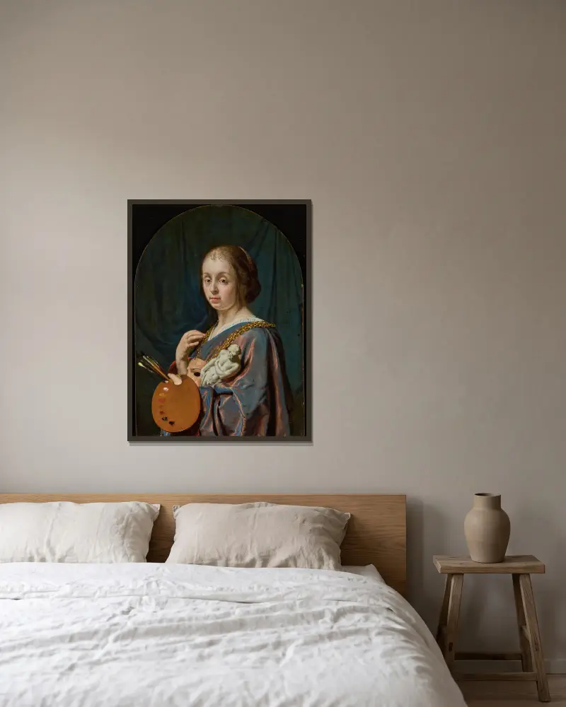 Pictura (Allegorie malířství), Frans van Mieris the Elder v rámu na stěně