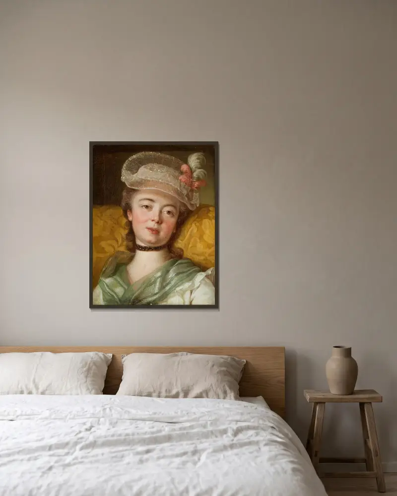 Portrait of a Lady av Per Krafft the Elder inramad på en vägg