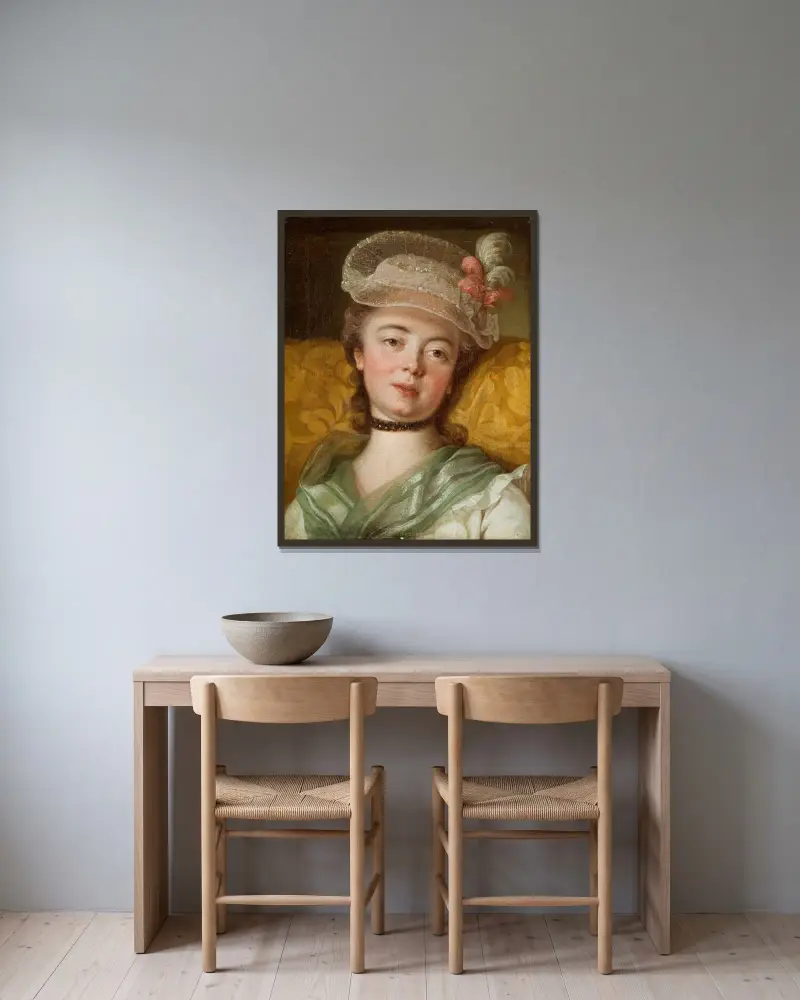 Portrait of a Lady av Per Krafft the Elder inramad på en vägg