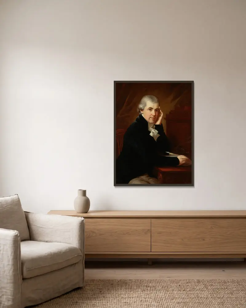 Portrait of a man av Johann Baptist von Lampi the Elder inramad på en vägg