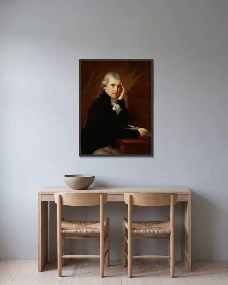 Portrait of a man av Johann Baptist von Lampi the Elder inramad på en vägg