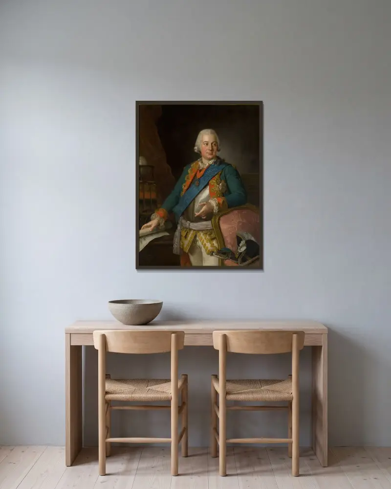 Portrait of Alojzy Brühl (1739–1793), general av Per Krafft the Elder inramad på en vägg