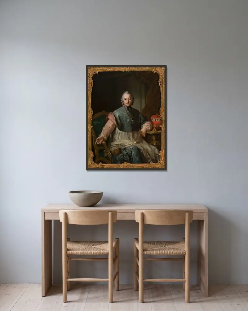 Portrait of Ignacy Krasicki av Per Krafft the Elder inramad på en vägg