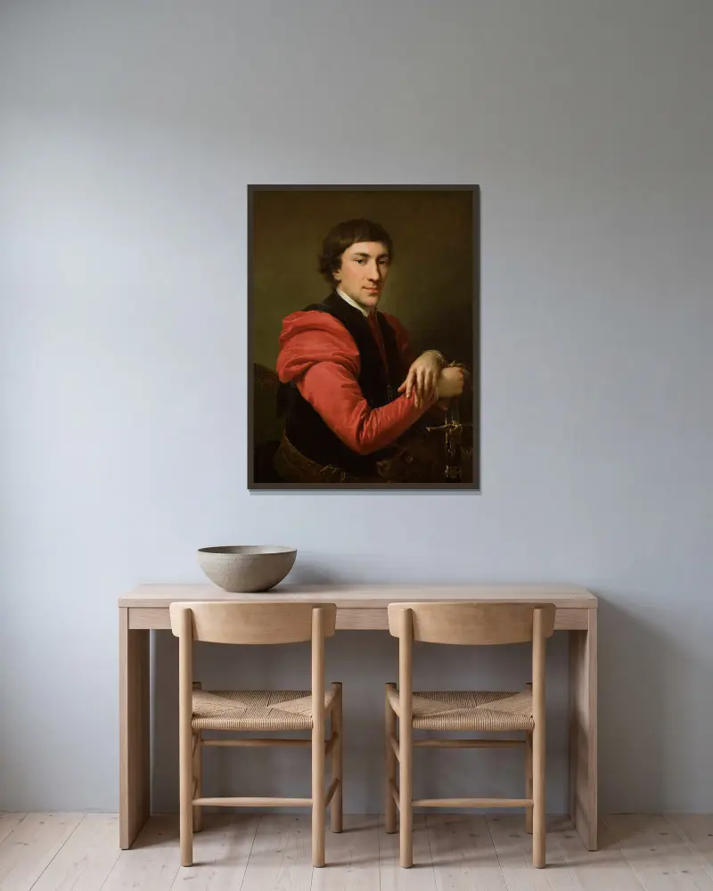 Porträt des Paweł Grabowski (1759–1794) von Johann Baptist von Lampi the Elder gerahmt an einer Wand