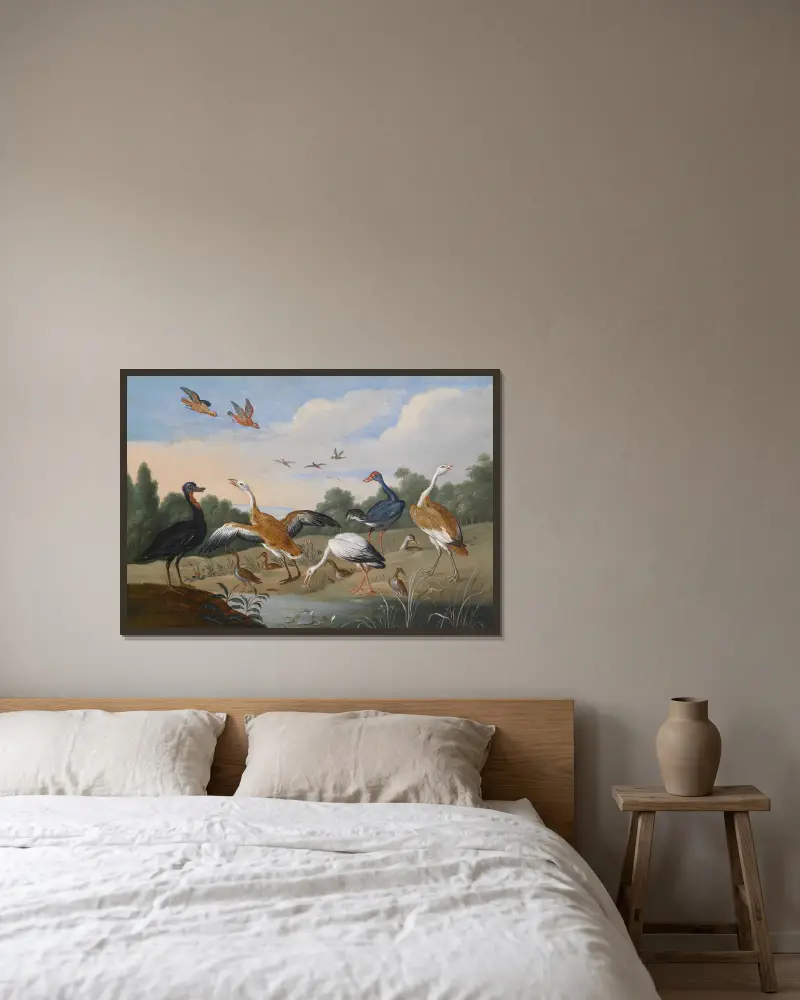 Volavky a kachny, Jan Van Kessel The Elder v rámu na stěně