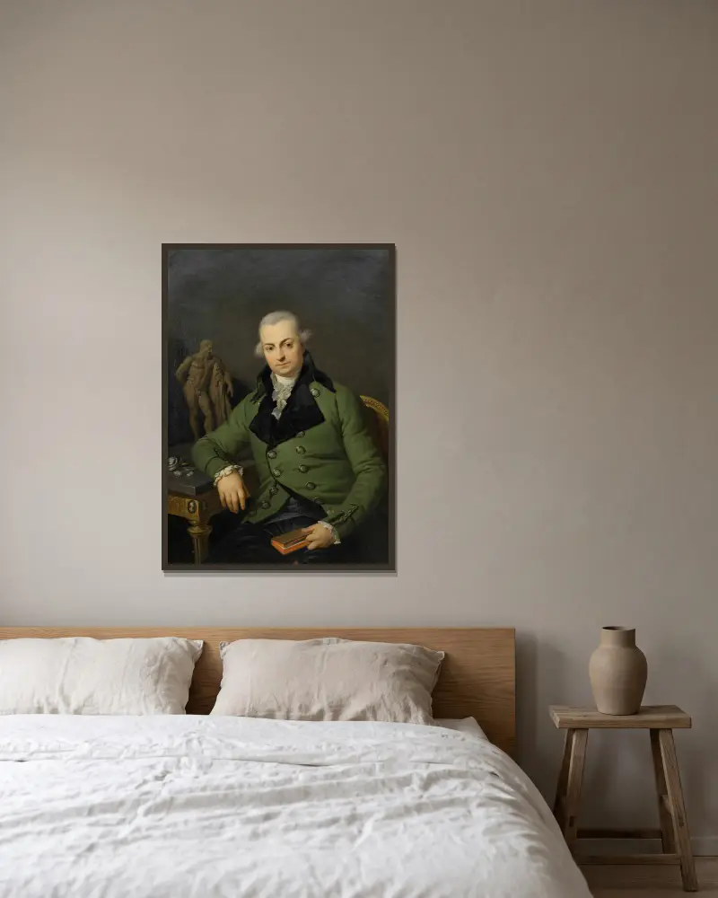 Riccardo Milliotti von Dallberg av Johann Baptist von Lampi the Elder inramad på en vägg