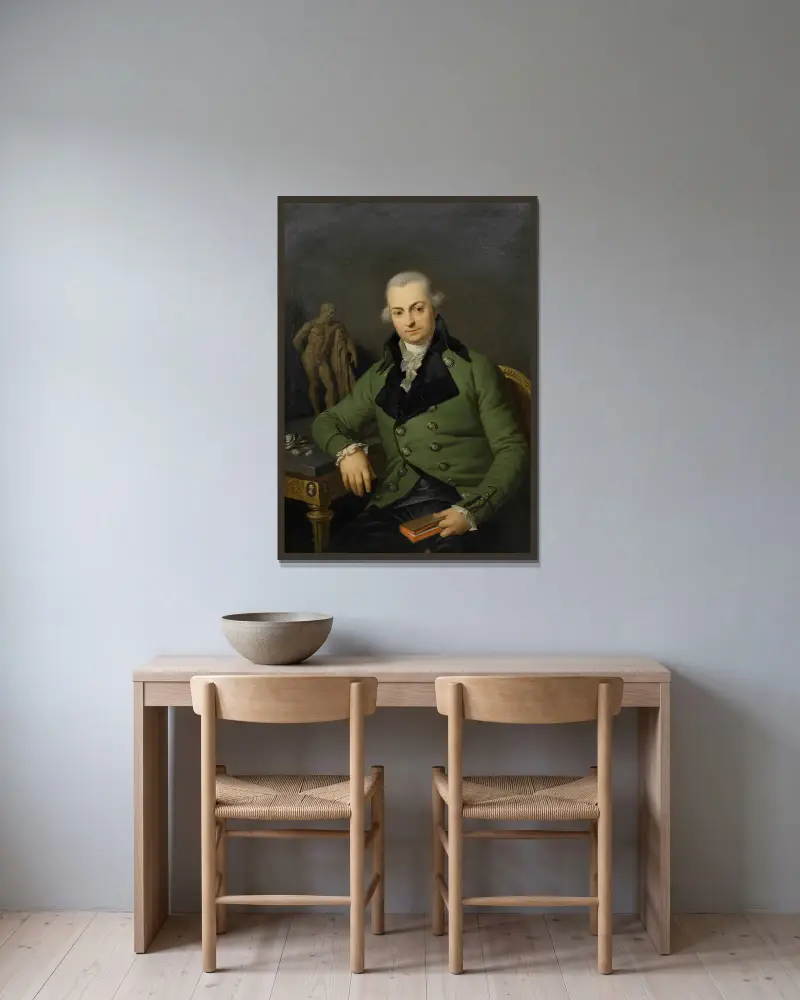 Riccardo Milliotti von Dallberg av Johann Baptist von Lampi the Elder inramad på en vägg