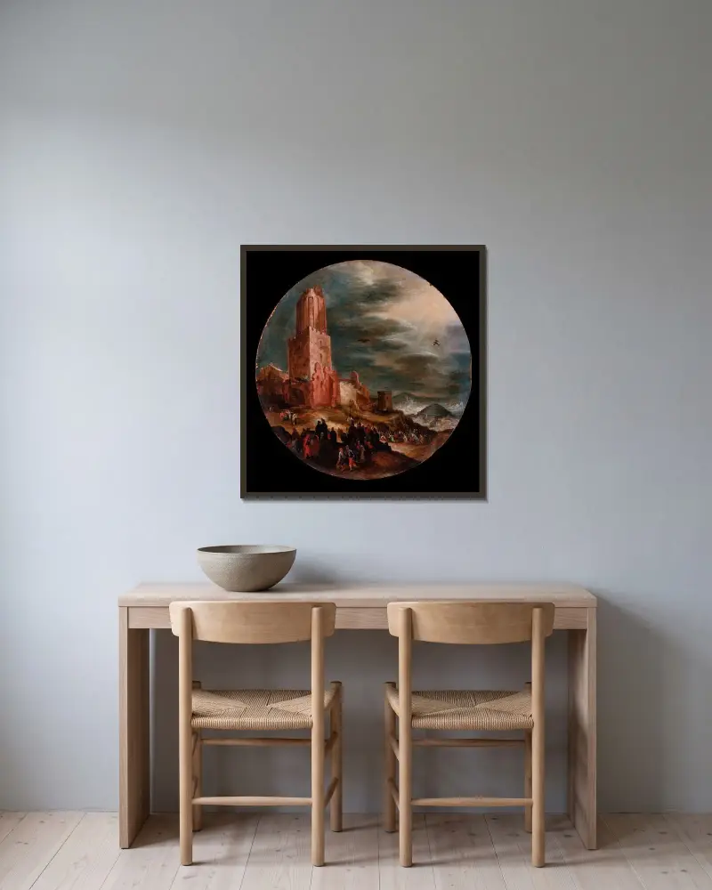 Vägen till Golgata av Jan Brueghel The Elder inramad på en vägg