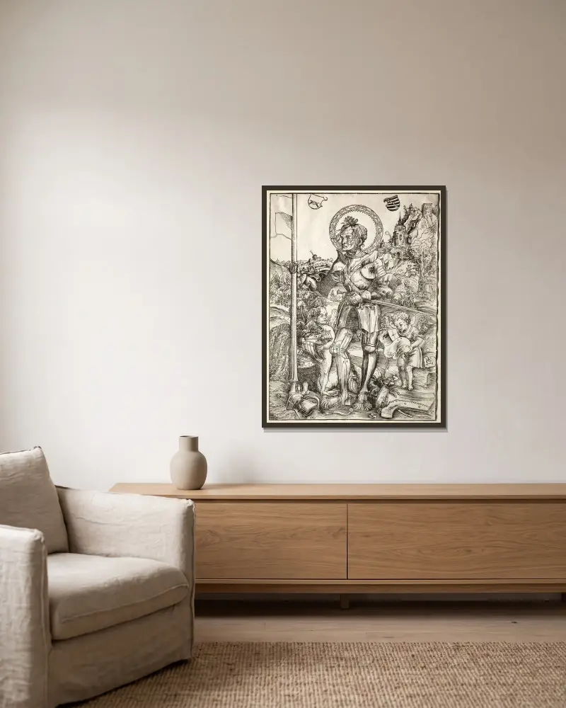 Svatý Jiří ve stoje, Lucas Cranach the Elder v rámu na stěně