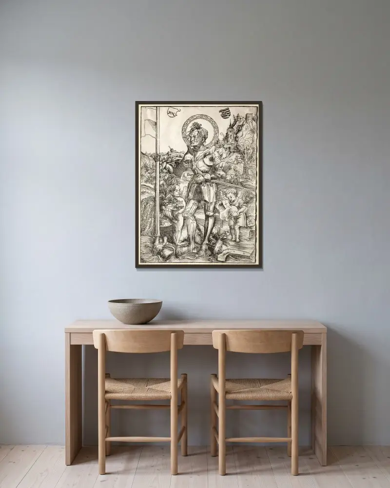 Svatý Jiří ve stoje, Lucas Cranach the Elder v rámu na stěně