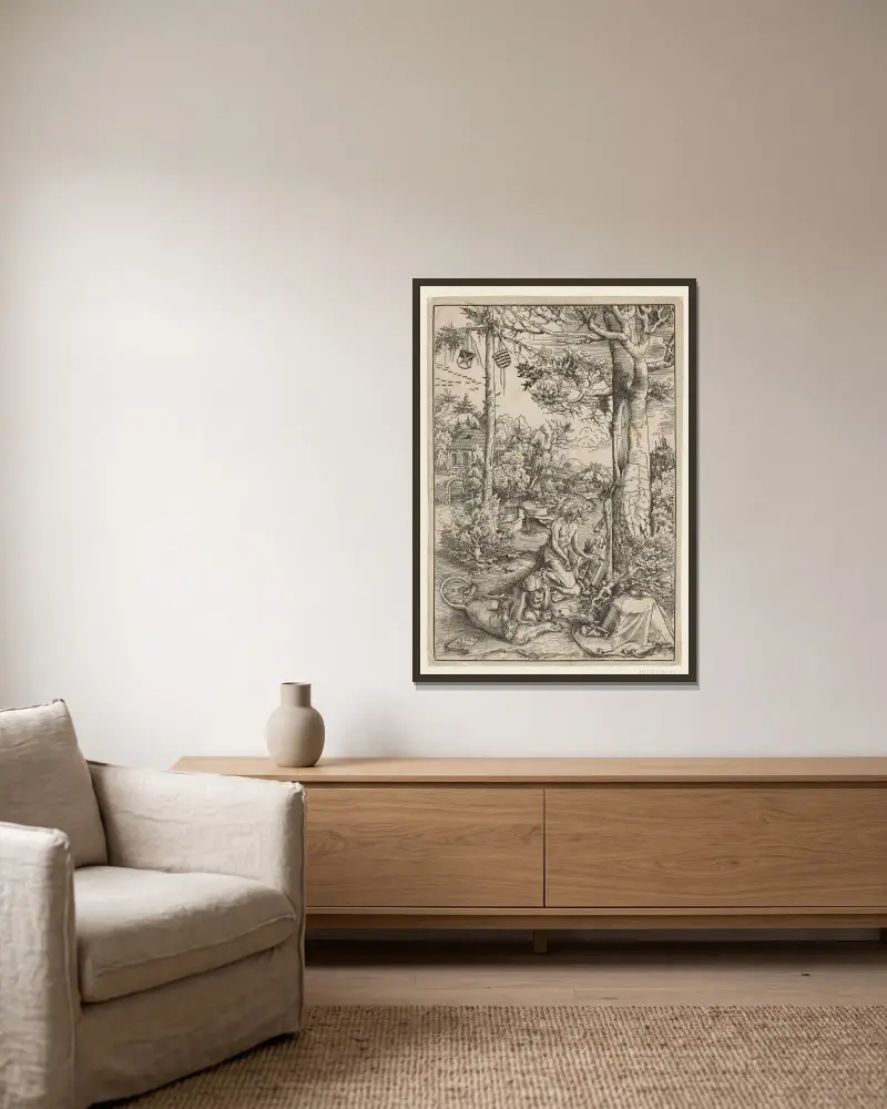 Svatý Jeroným v pokání, Lucas Cranach the Elder v rámu na stěně