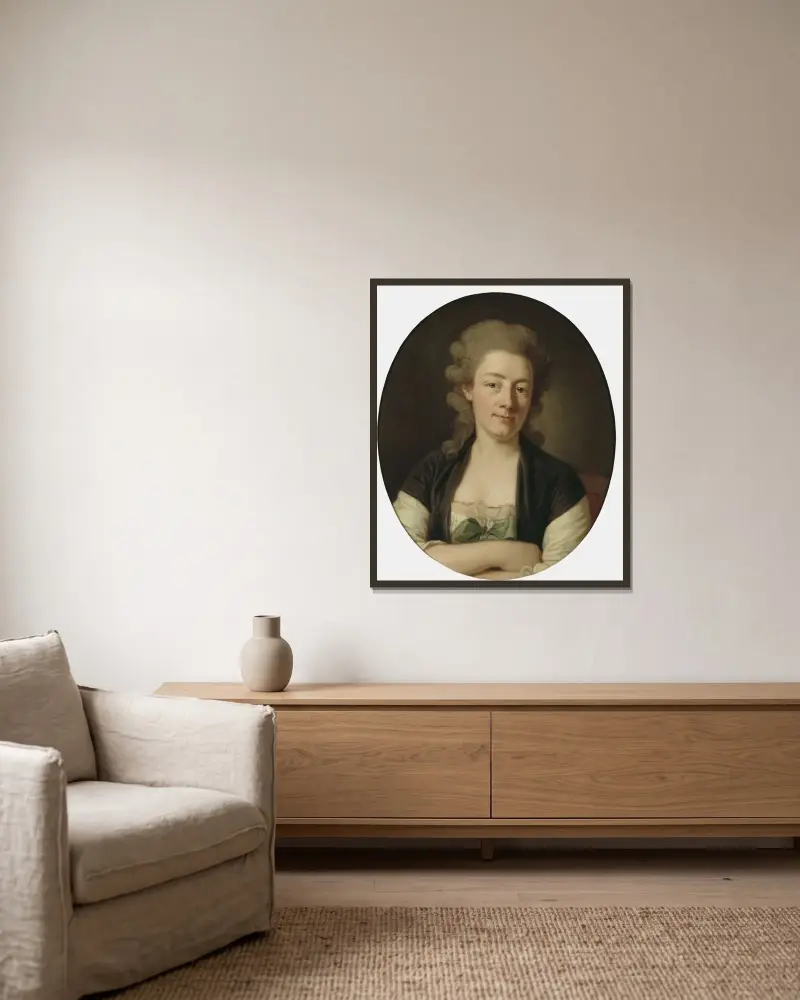 The Artist’s Wife Maria Wilhelmina av Per Krafft the Elder inramad på en vägg