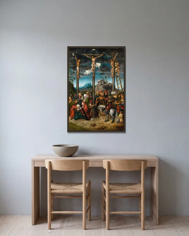 Ukřižování, 1506, Lucas Cranach the Elder v rámu na stěně