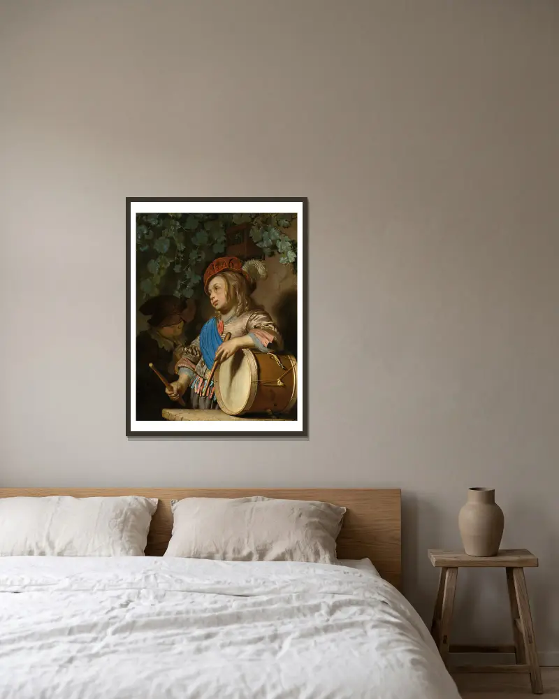 Bubeník, Frans van Mieris the Elder v rámu na stěně