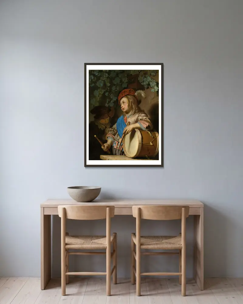 Bubeník, Frans van Mieris the Elder v rámu na stěně
