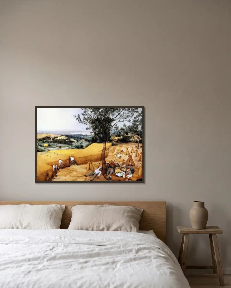 Sklizení obilí, Pieter Bruegel The Elder v rámu na stěně