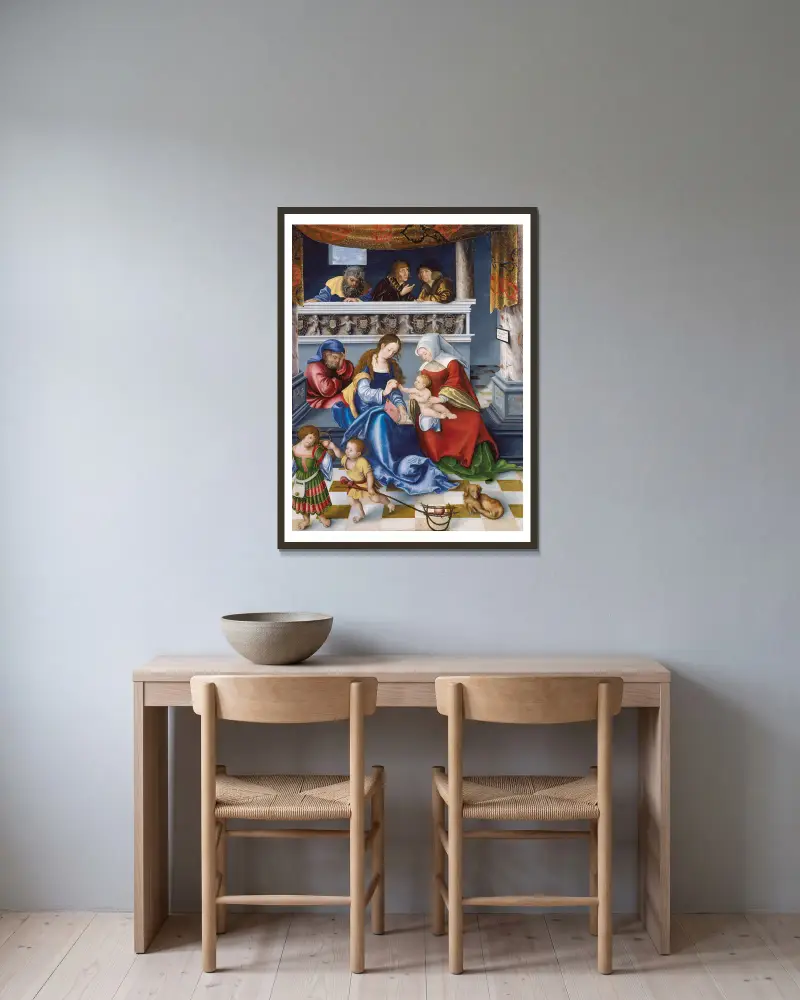 Die heilige Sippe, 1509 – Nr. 2 von Lucas Cranach the Elder gerahmt an einer Wand