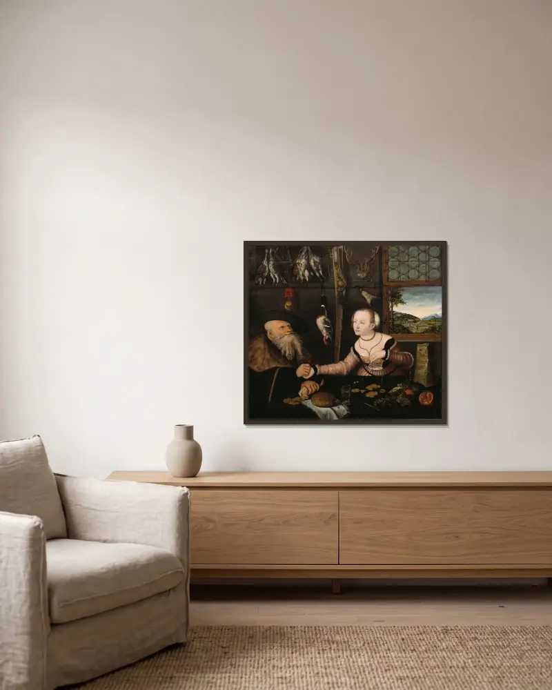Nerovný pár, Lucas Cranach the Elder v rámu na stěně