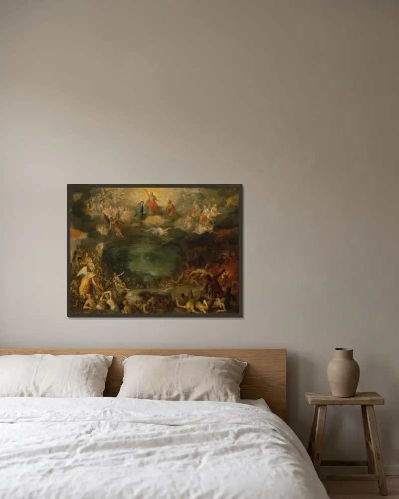 Yttersta domen av Jan Brueghel The Elder inramad på en vägg