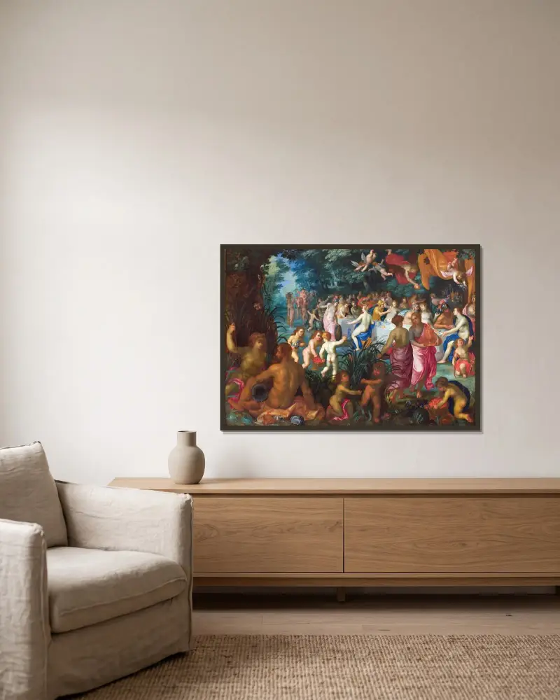Wesele Peleusa i Tetydy, Jan Brueghel The Elder w ramie na ścianie