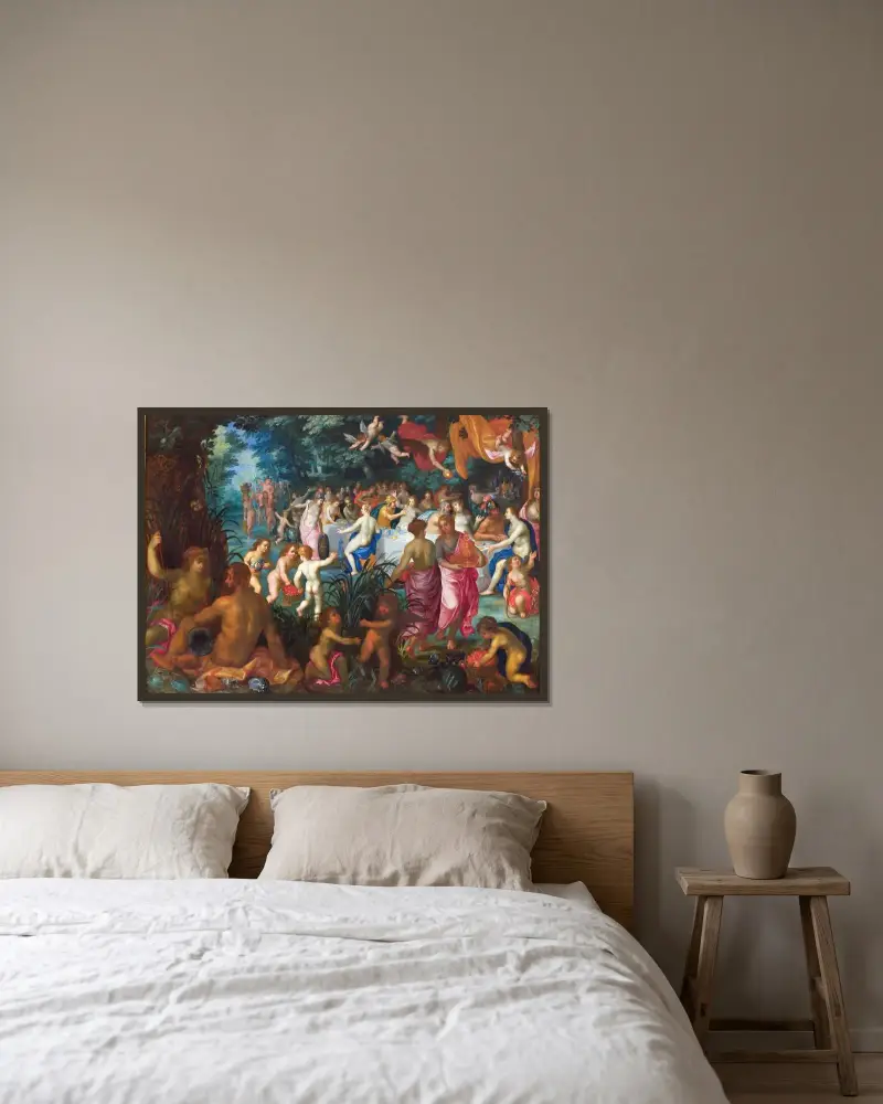 Wesele Peleusa i Tetydy, Jan Brueghel The Elder w ramie na ścianie