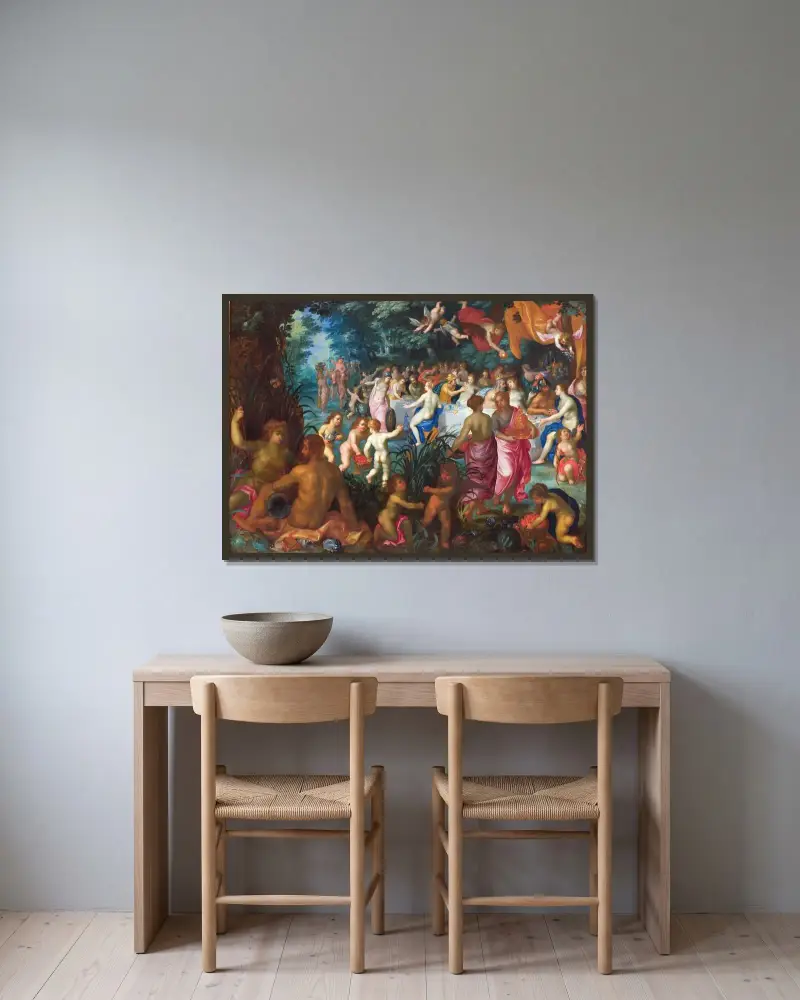 Wesele Peleusa i Tetydy, Jan Brueghel The Elder w ramie na ścianie