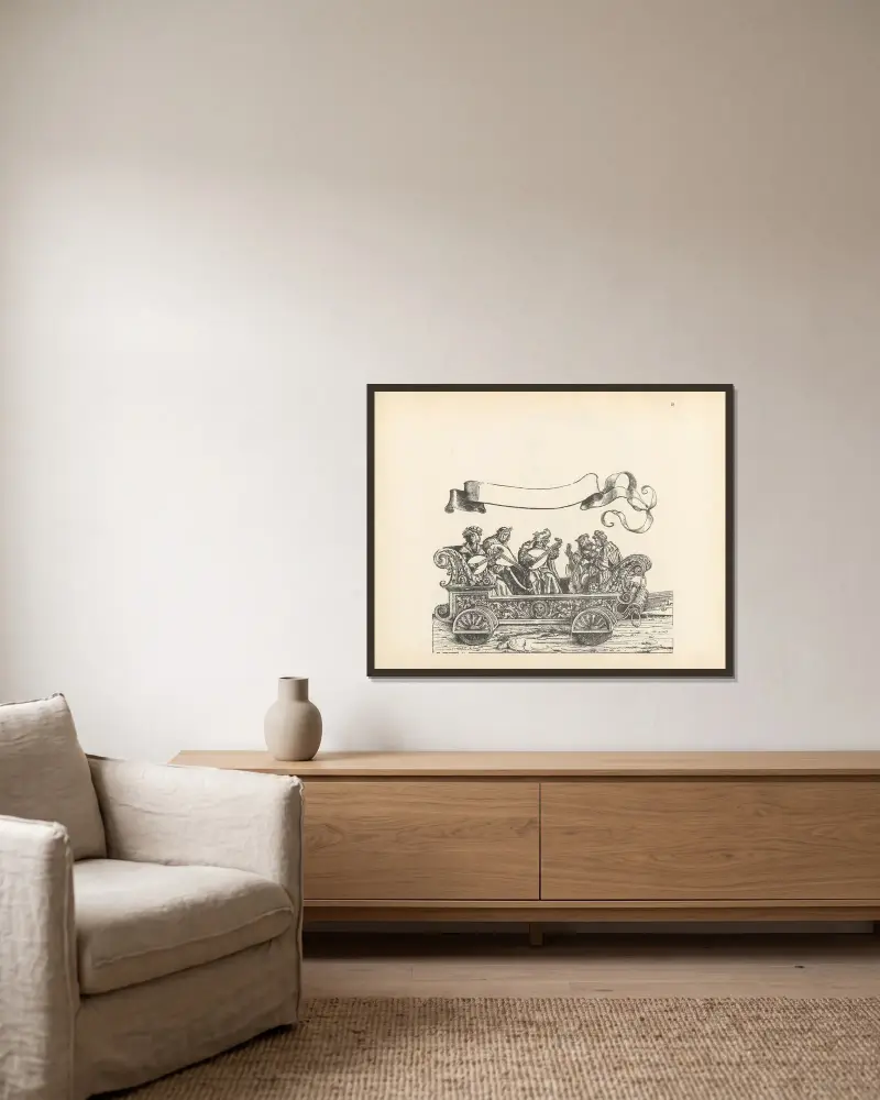 The Triumphs of the Emperor Maximilian I Pl.18 av Hans Burgkmair The Elder inramad på en vägg