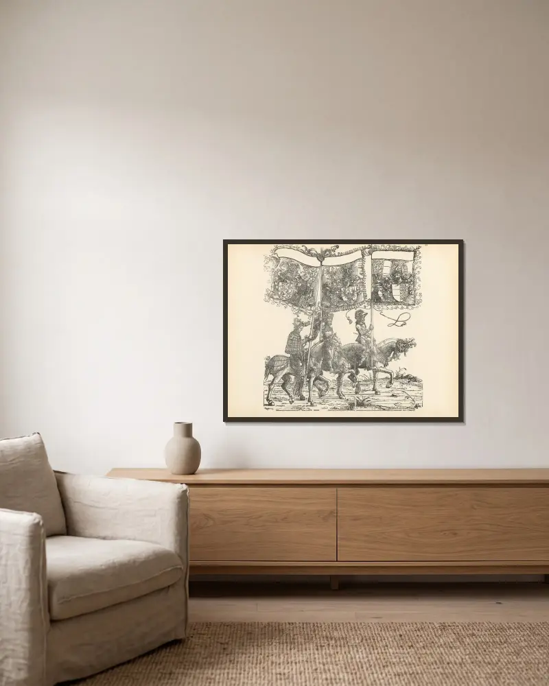 Die Triumphe Kaiser Maximilians I., Tafel 58 von Hans Burgkmair The Elder gerahmt an einer Wand
