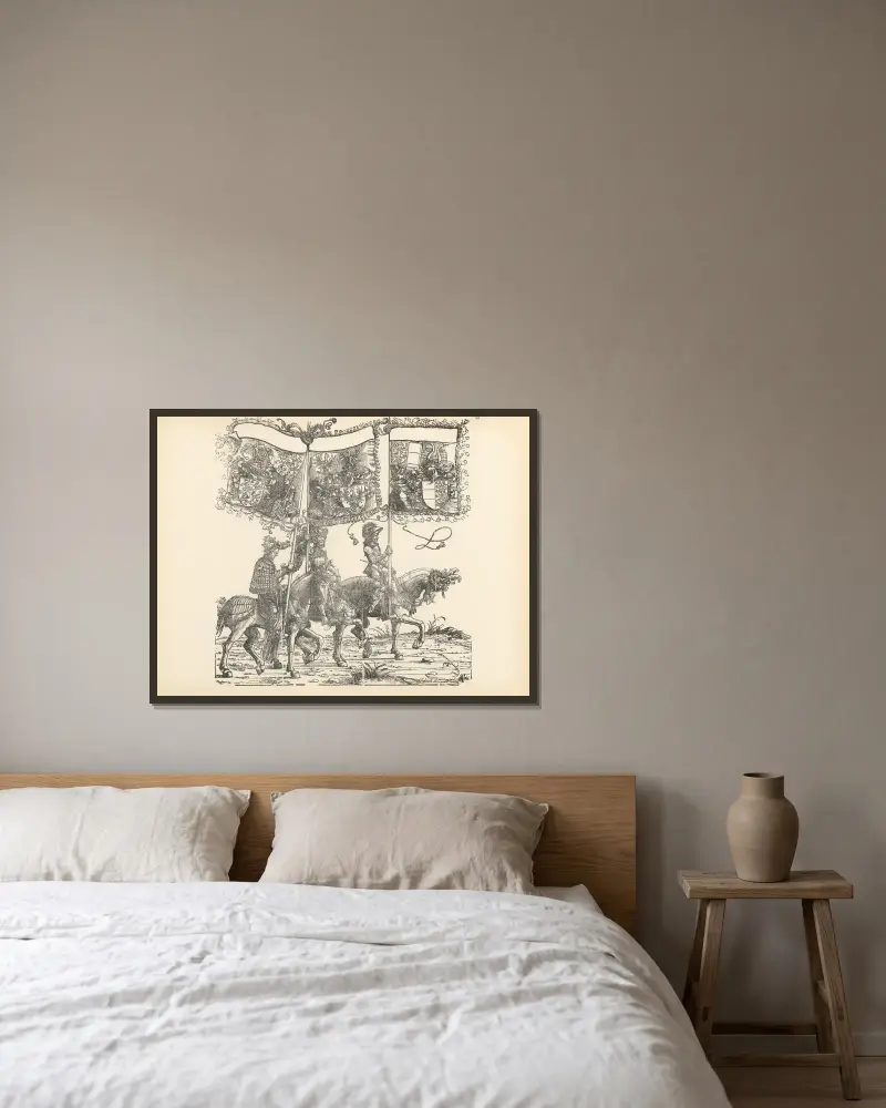 Die Triumphe Kaiser Maximilians I., Tafel 58 von Hans Burgkmair The Elder gerahmt an einer Wand