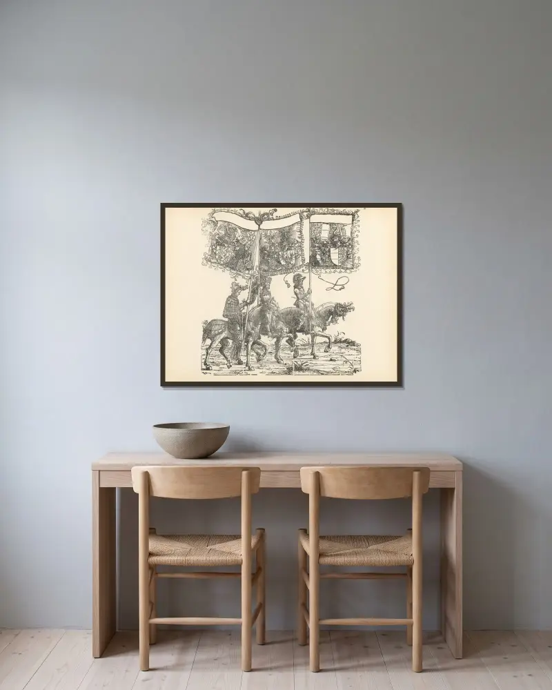 Die Triumphe Kaiser Maximilians I., Tafel 58 von Hans Burgkmair The Elder gerahmt an einer Wand