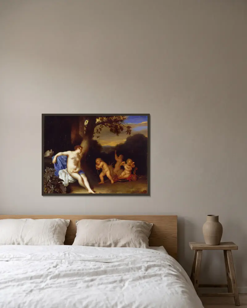 Venuše a Amor, Frans van Mieris the Elder v rámu na stěně