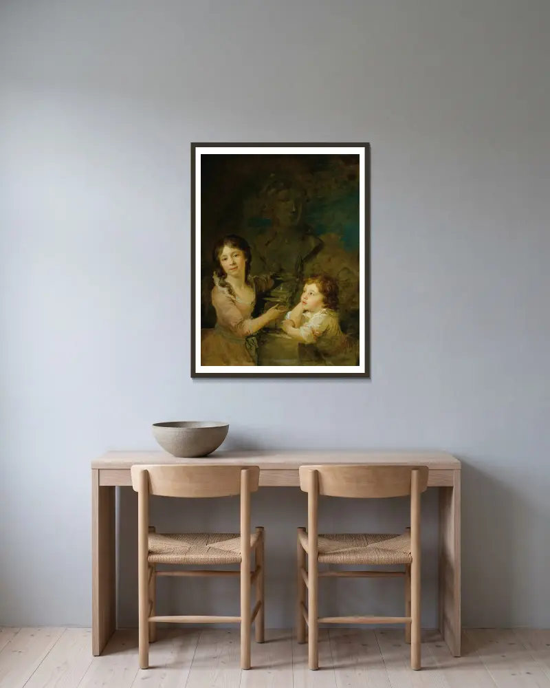 Två barn ur den grevliga familjen Thomatis av Johann Baptist von Lampi the Elder inramad på en vägg