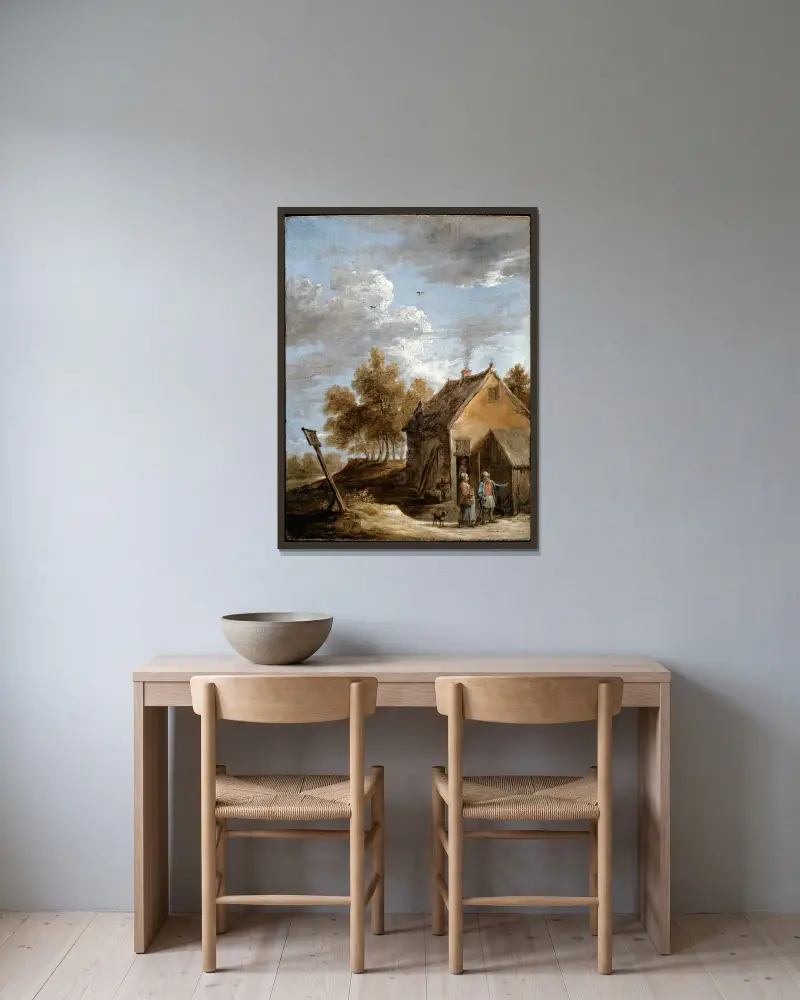Chalupa, David Teniers The Younger v rámu na stěně