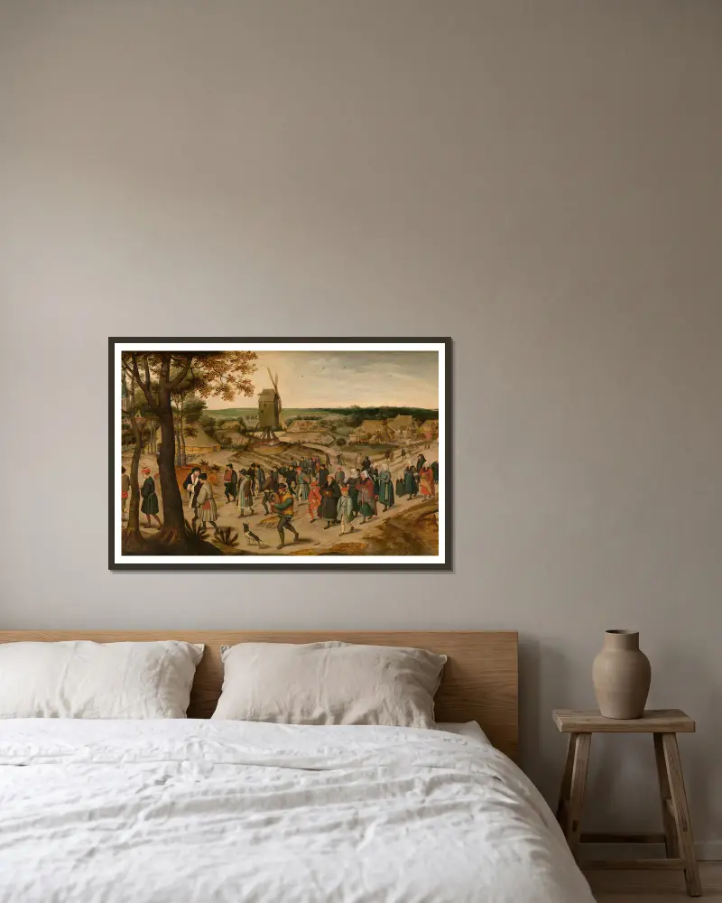 Svatební průvod, Pieter Brueghel The Younger v rámu na stěně