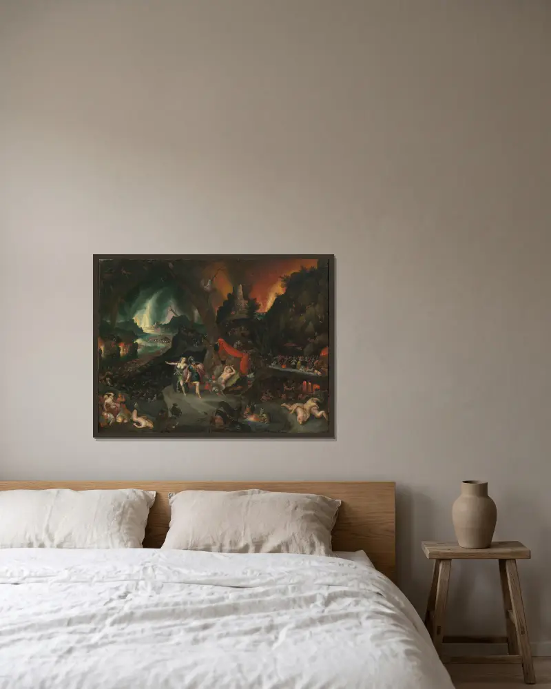 Aeneas and The Sibyl in The Underworld av Jan Brueghel the Younger inramad på en vägg