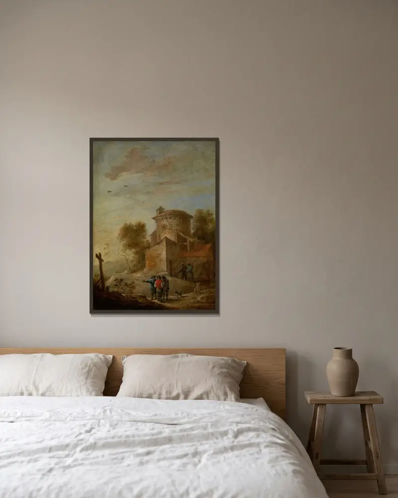 Nachmittag von David Teniers The Younger gerahmt an einer Wand