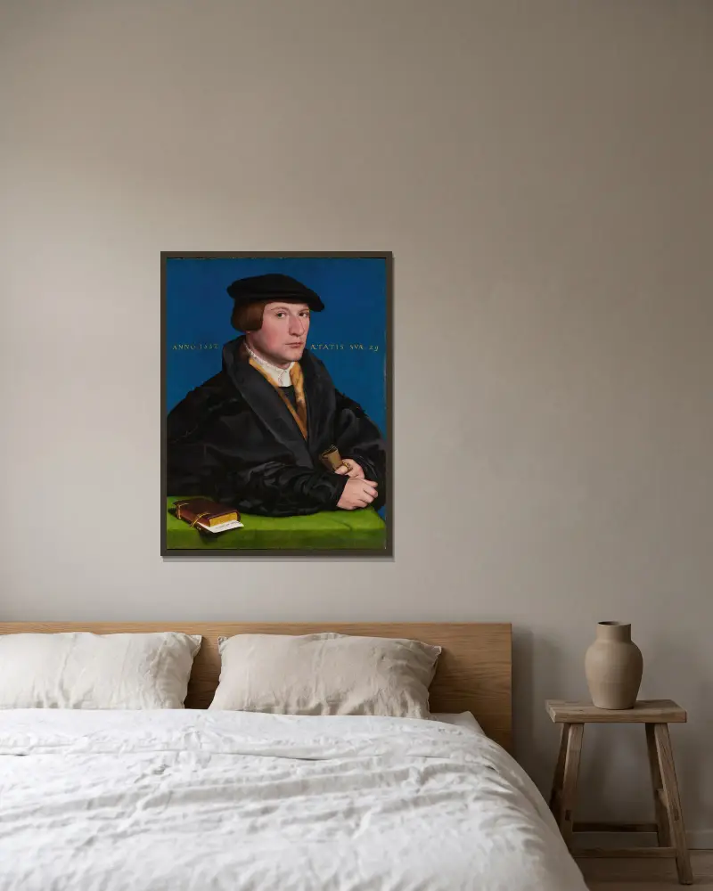 Hermann von Wedigh III av Hans Holbein The Younger inramad på en vägg