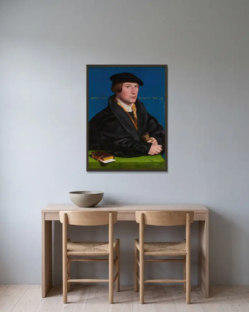 Hermann von Wedigh III av Hans Holbein The Younger inramad på en vägg