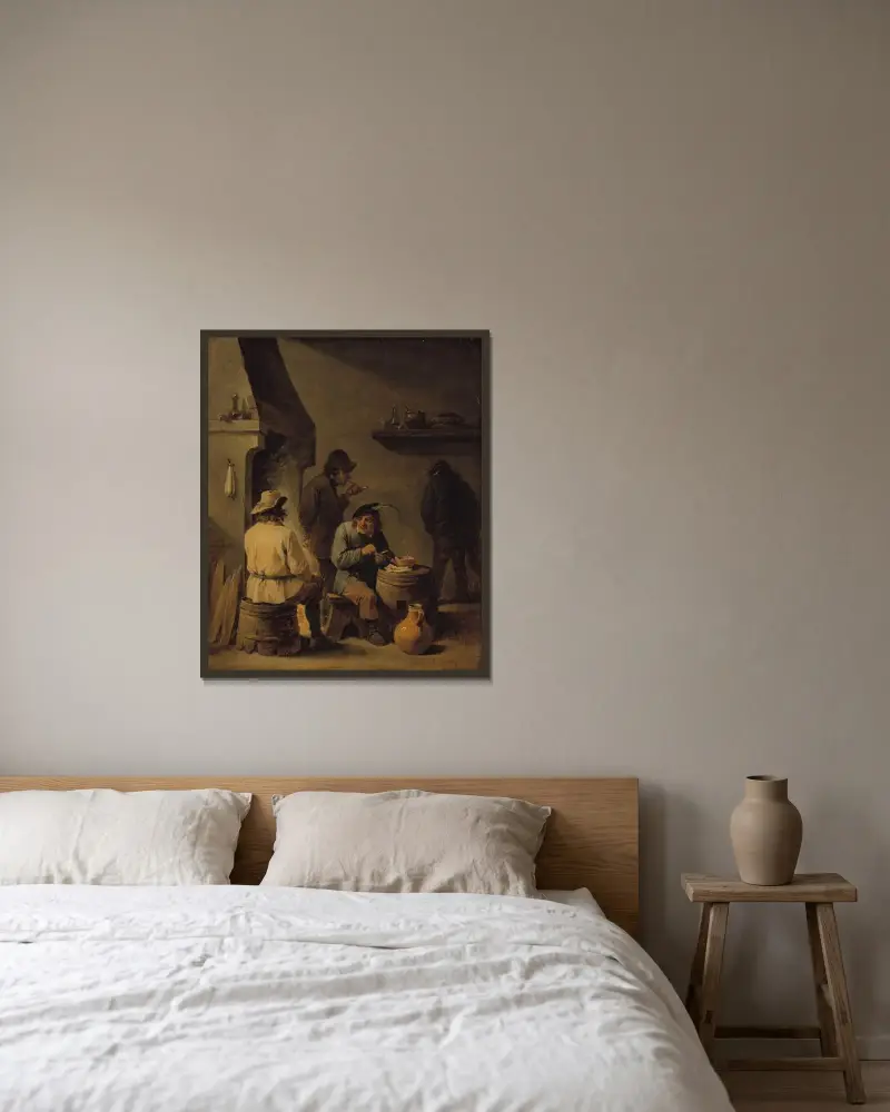 Die Tabakstube von David Teniers The Younger gerahmt an einer Wand