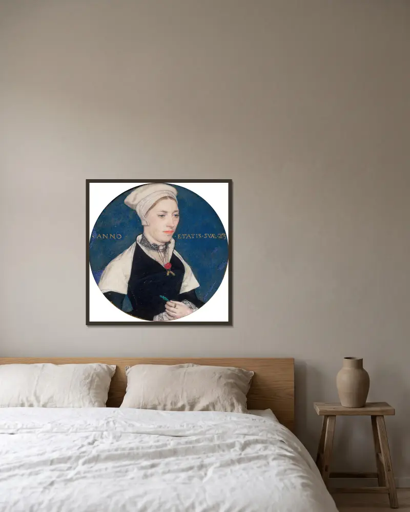Paní Jane Small, Hans Holbein The Younger v rámu na stěně