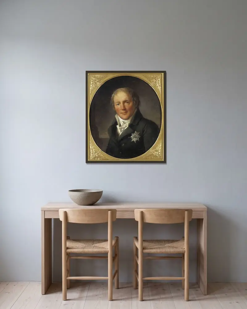 Pehr Erik Skjöldebrand (1769-1826) av Per Krafft the Younger inramad på en vägg