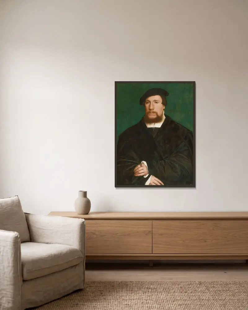 Portret hanzeatyckiego kupca, Hans Holbein The Younger w ramie na ścianie
