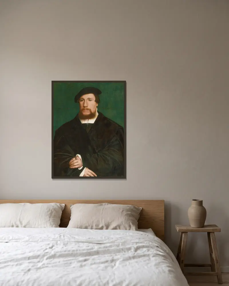 Portret hanzeatyckiego kupca, Hans Holbein The Younger w ramie na ścianie