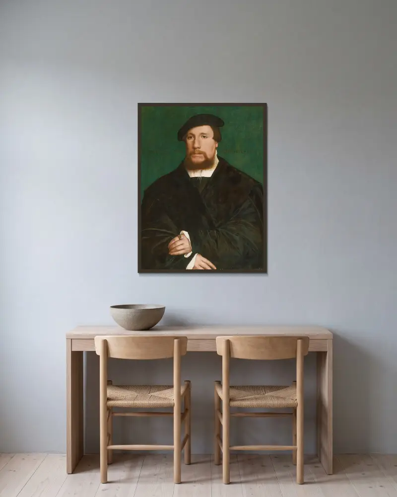 Portret hanzeatyckiego kupca, Hans Holbein The Younger w ramie na ścianie