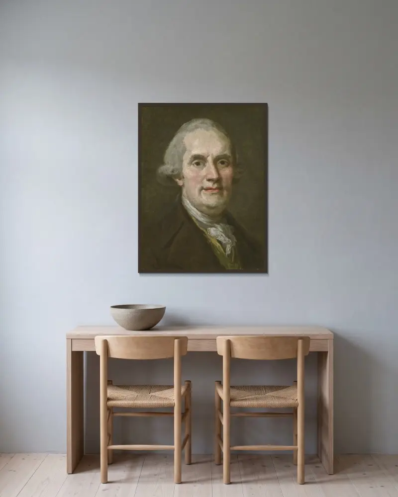 Autoportrét, Lorens Pasch the Younger v rámu na stěně