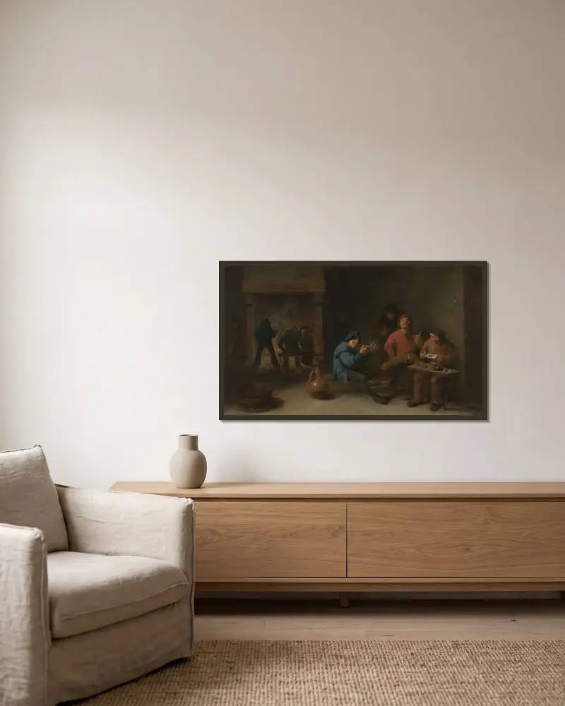 Raucher von David Teniers The Younger gerahmt an einer Wand