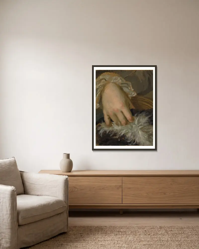 Studie einer Hand von Lorens Pasch the Younger gerahmt an einer Wand