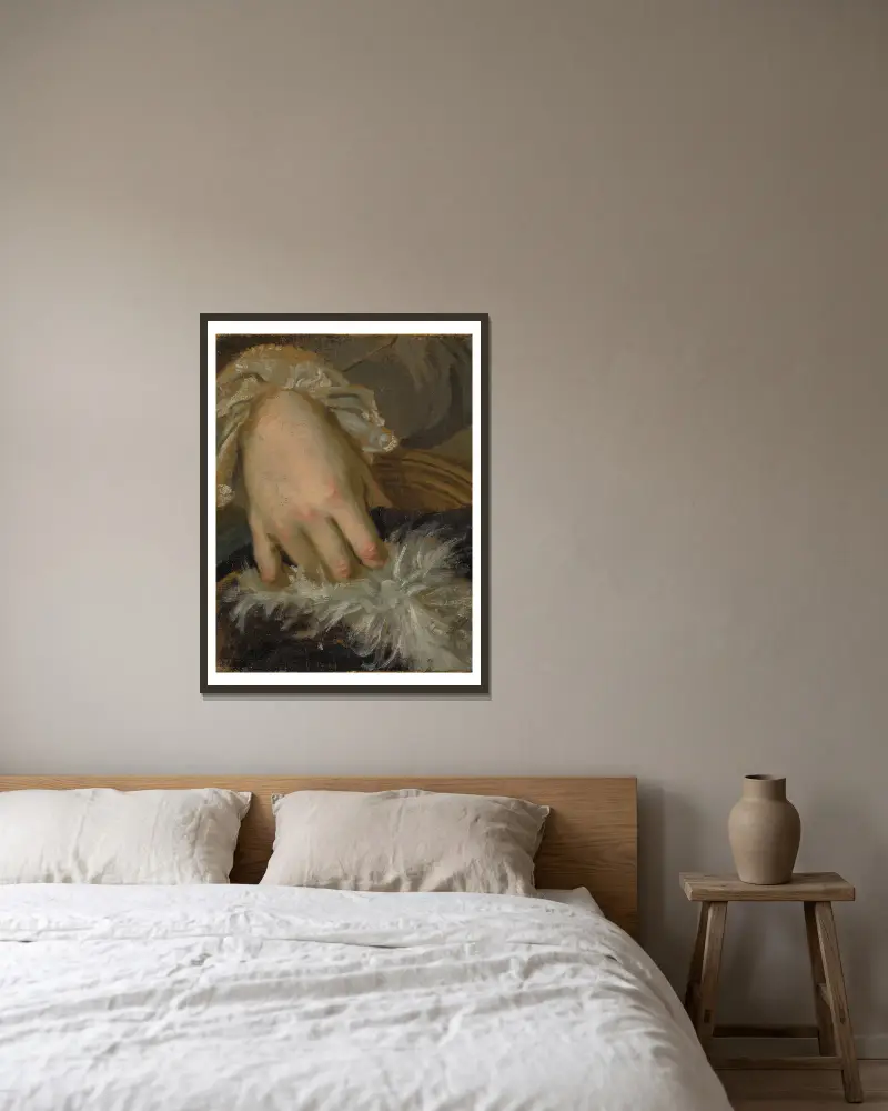 Studie einer Hand von Lorens Pasch the Younger gerahmt an einer Wand